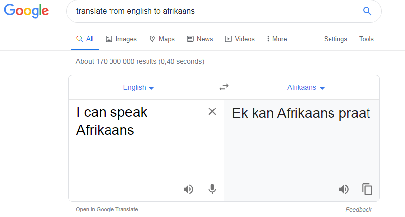 essay in afrikaans google translate