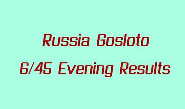 Russia Gosloto Evening Results For Today