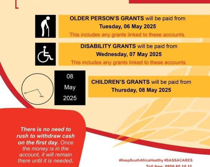 SASSA Grant Payment Dates for May 2025